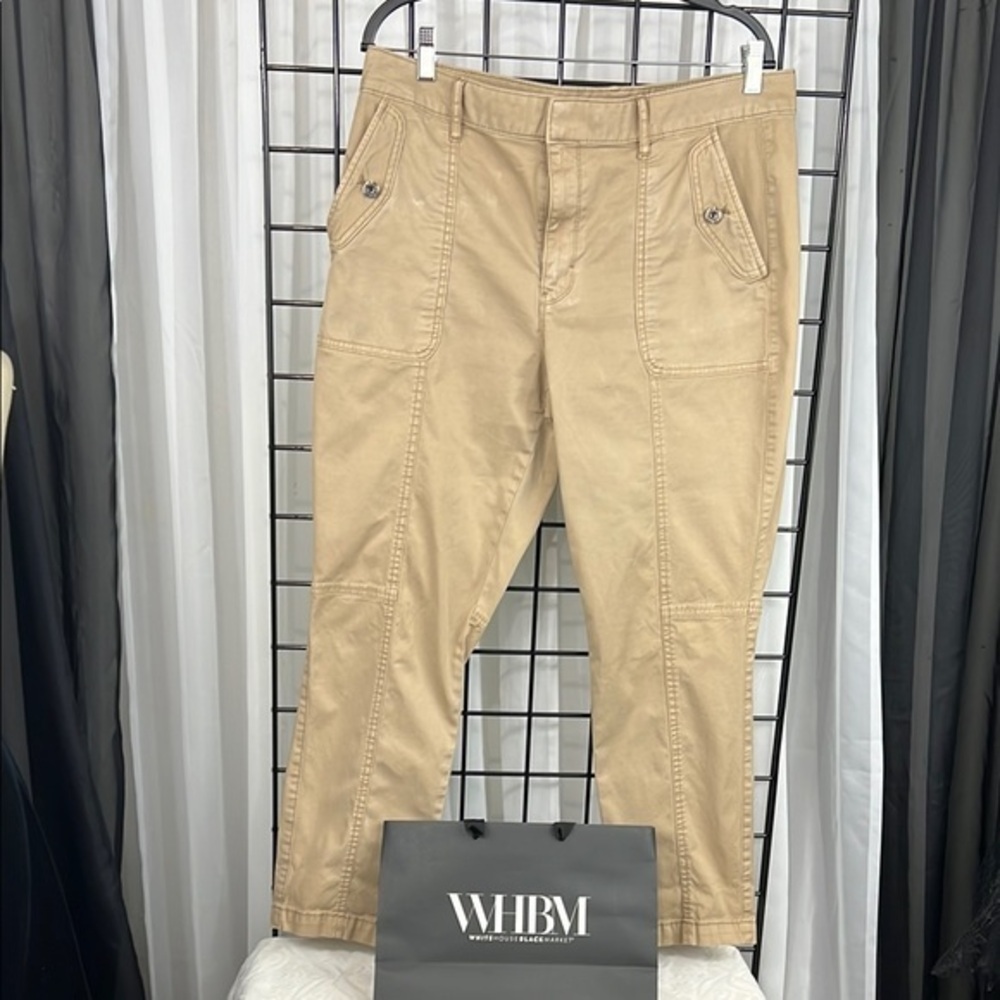 CARGO PANTS! White House Black Market Tan Chino Cargo Pants NWT Y2K